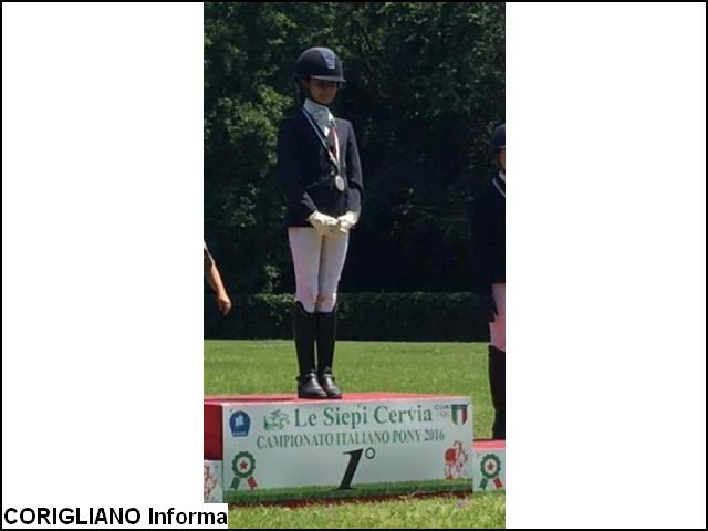 La giovane rossanese Silvia Diciatteo sul podio pi alto al campionato italiano di dressage a Cervia