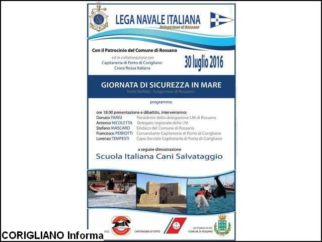 Rossano - Giornata della sicurezza in mare