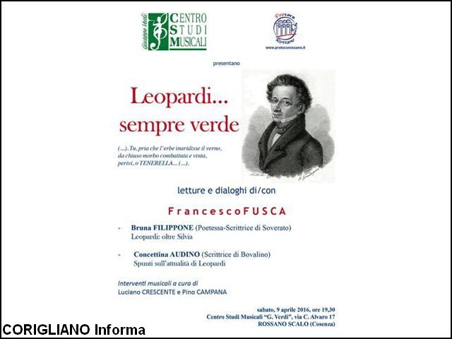 ROSSANO - LEOPARDI SEMPRE VERDE